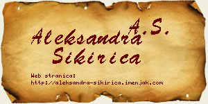 Aleksandra Sikirica vizit kartica